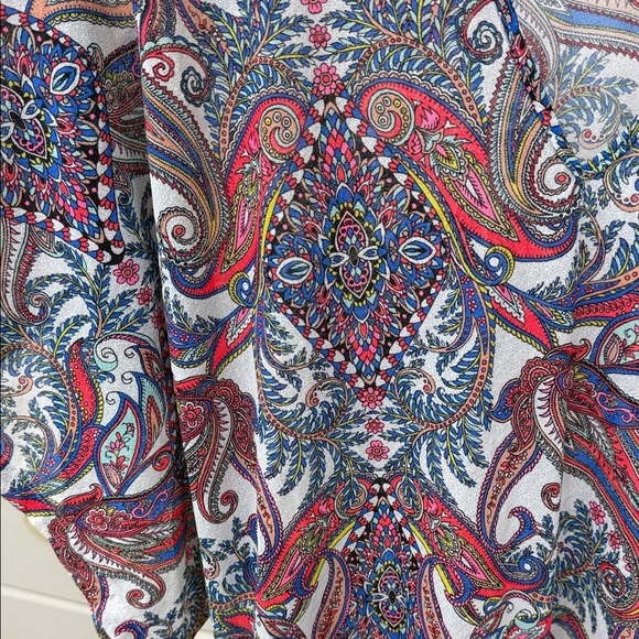 Luli Fama Multi-Color Paisley Print Swimsuit Cover Women's XS - Picture 3 of 12